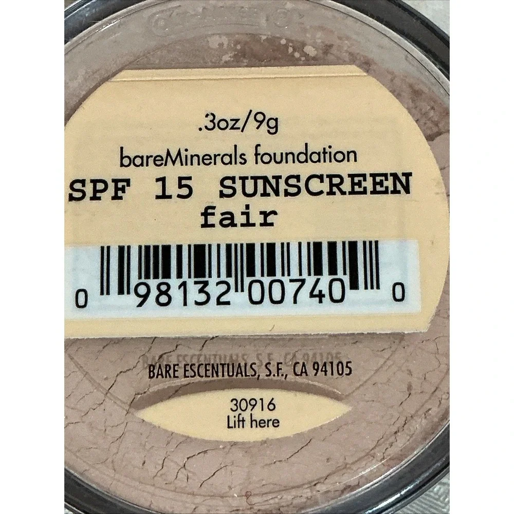 bareMinerals Foundation Fair Broad Spectrum SPF 15 Sunscreen .3oz, 9g New